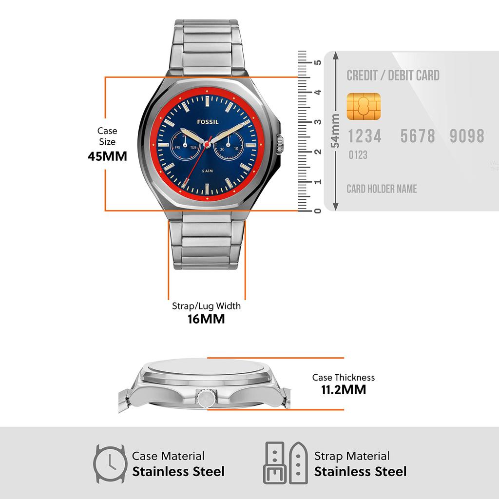 EVANSTON Multifunction Stainless Steel Watch