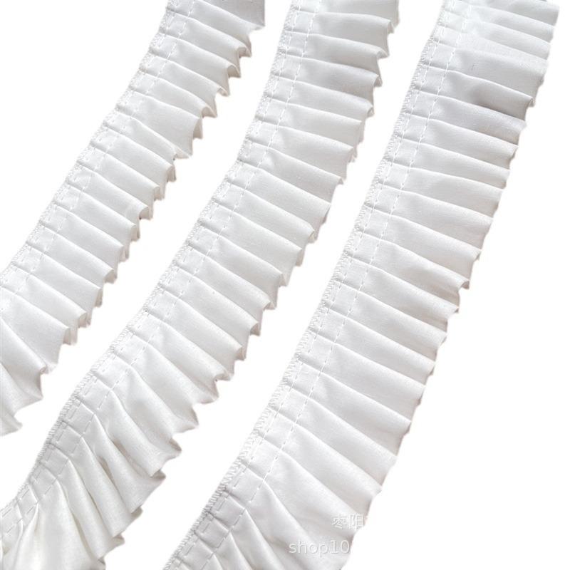 2Meters/lot 4cm Wide High-quality White Double-layer Folded Cotton Lace Clothing Collar/cuffs/skirt/ruffle Edge Lace Accessories