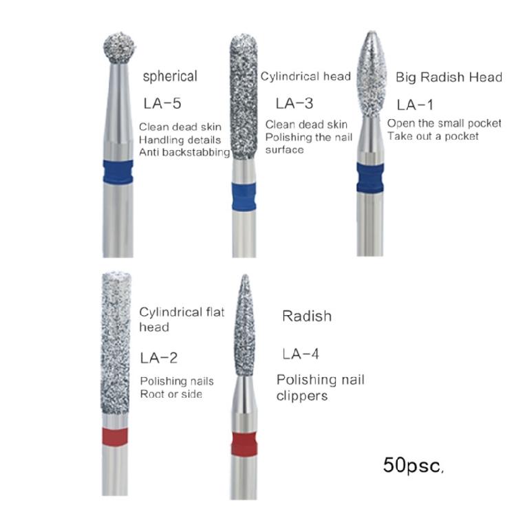 50Pcs Cuticle Drill Bit Cuticle Drill Bits for Nails Diamond Nail Drill Bits