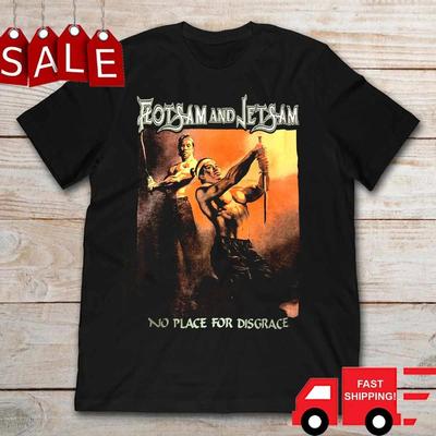 Flotsam and Jetsam No Place for Disgrace T-Shirt Tops Tees Uomo Donna Nero Unisex S-4XL