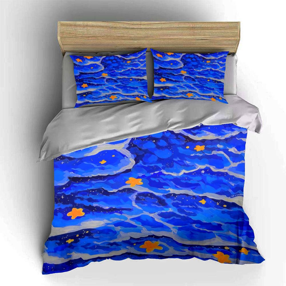Starry Sky Art Decor Set Soft Comfortable Duvet Cover Bedding Set Included 1*Duvet Cover & 2*Pillowcases, Gift