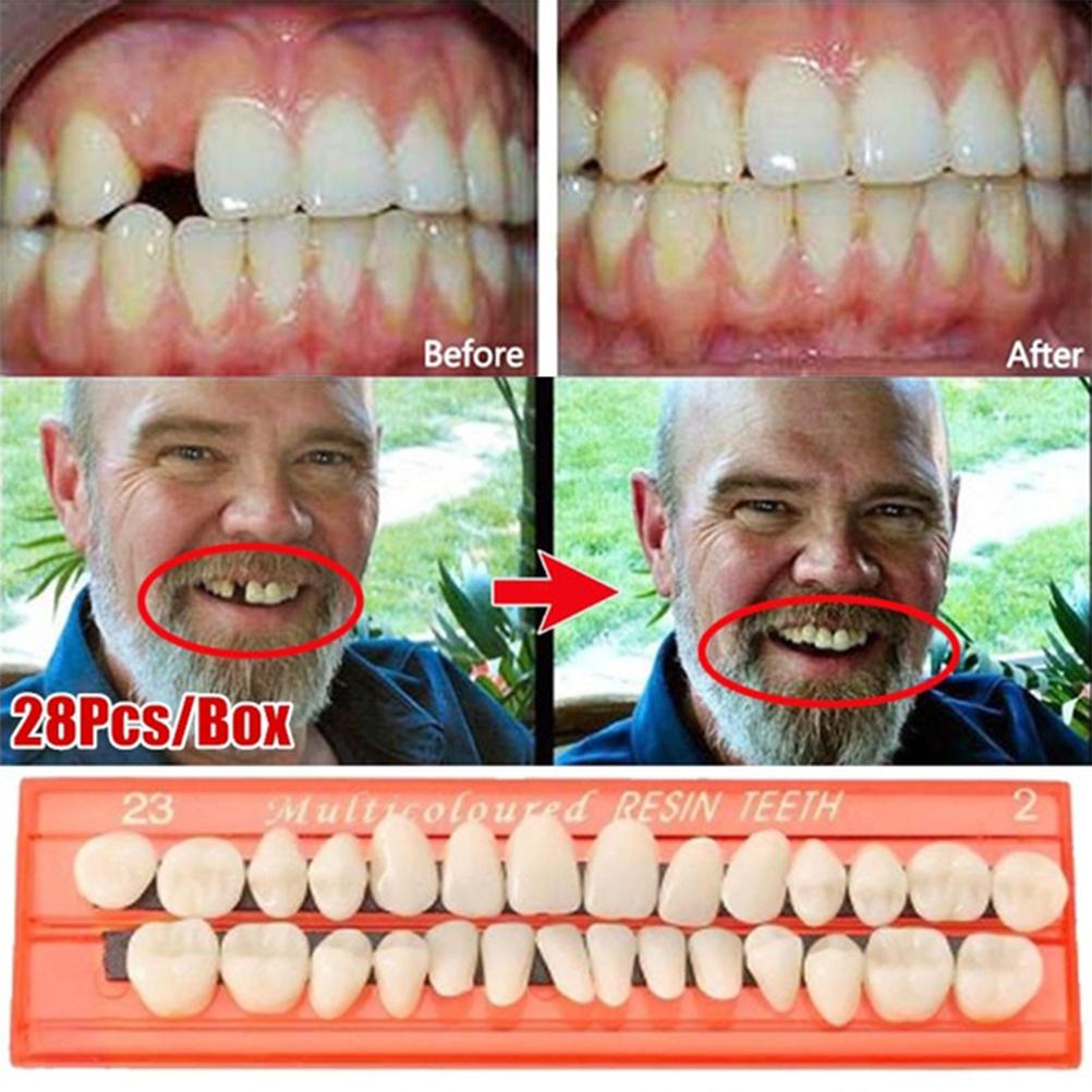 28PcsSet Resin Teeth Model Durable Dentures Universal Resi False Teeth