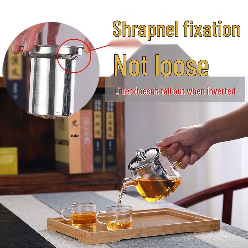 Heat-Resistant Glass Teapot with Filter and Eagle Spout