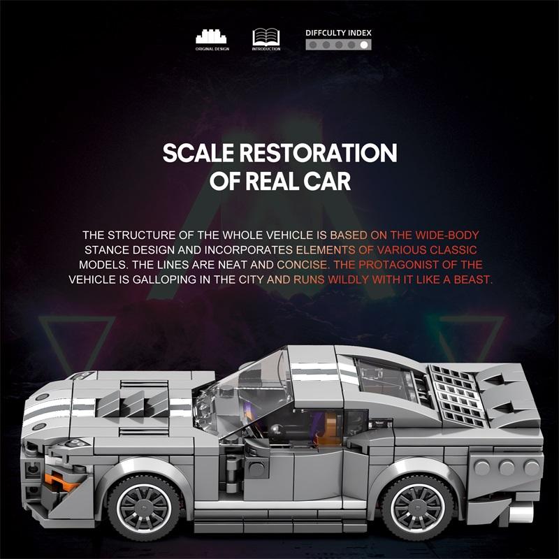 476PCS Sports Car Building Blocks City Speed Classic Vehicle Series 1:24 Scale Model Children’s Holiday DIY Toys Gifts