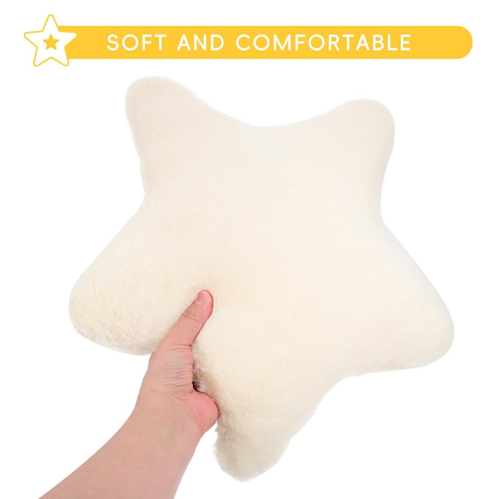 Nuolux Nap Pillow, Fluffy Body Pillow, Cute Star-Shaped, Stylish Girl's PP Cotton, 40x40cm, Lumbar Support, Interior Decor, Living Room, Office,