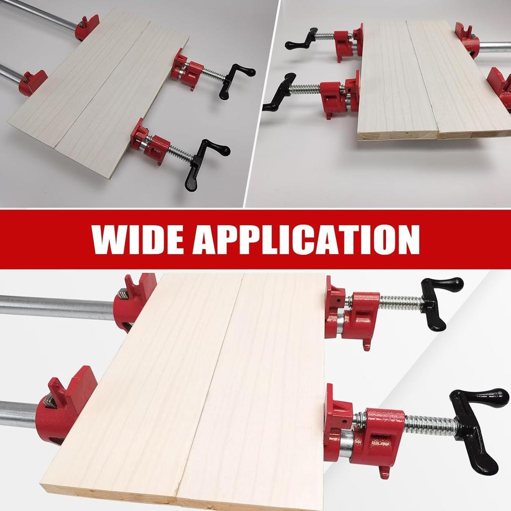 Zestaw zacisków rurowych 1/2” do klejenia drewna, żeliwne zaciski do drewna z szybkim zwalnianiem do obróbki drewna, stolarstwa, majsterkowania i projektów DIY