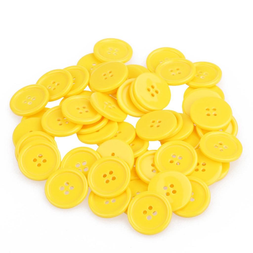 50Pcs 23Mm White Round 4 Hole Resin Buttons Sewing Craft Supplies for Scrapbooking Embellishments Jewelry Making Knitting DIY