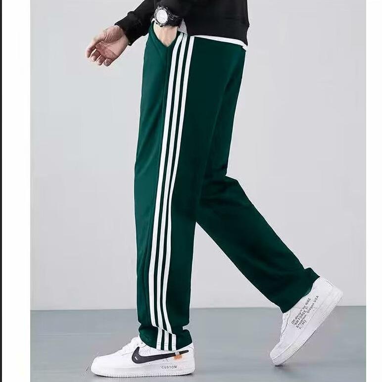 Trendiges Unisex Sportoutfit für Frühling & Herbst: Dreistreifiger Cardigan & Lange Hose Set für Paare