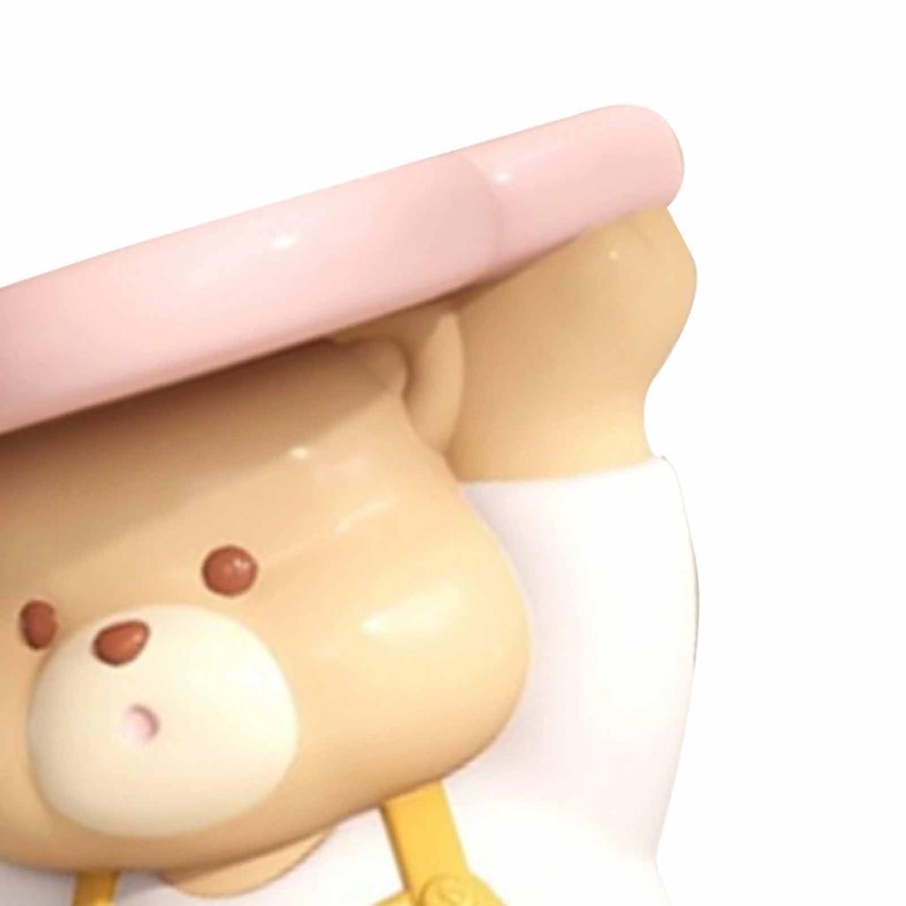 Resin Bear Tray Statue Cute Sitting Bear Key Storage Tray for Entryway Cosmetic Jewelry Earrings