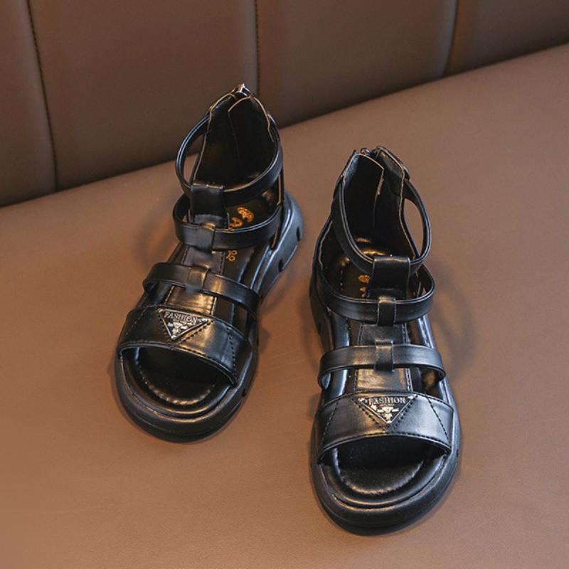 

Дівчачі сандалі Модні туфлі принцеси Літні з м якою підошвою Спортивні дитячі римські сандалі Взуття для маленьких дівчаток-школярок 37 чорний