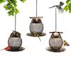 Metal Owl Bird Feeder Hanging Garden Courtyard Feeder Hummingbird Feeding Tube Wild Bird Feeding Station Outdoor Decor