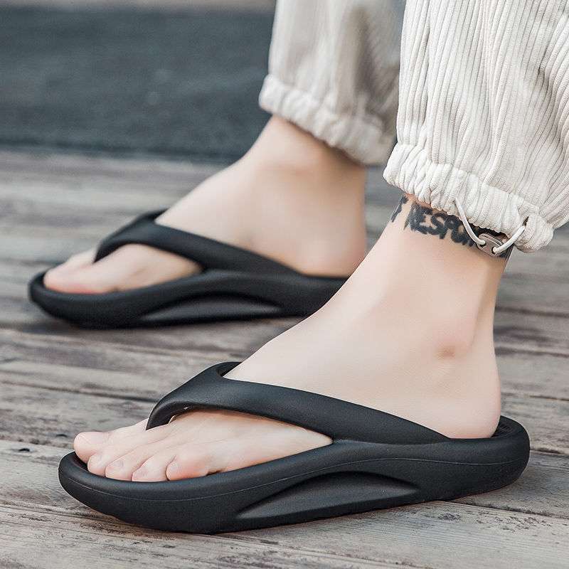 Step On Shit Slippers Men's Summer Flip-flops Sandals Men's Non-slip Deodorant Printing Trend Rubber Thick-soled Wear-resistant Beach Shoes Men