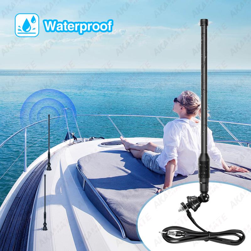 Boat Radio System Media Player Square Marine Radio /Speaker /FM AM Antenna Waterproof Bluetooth MP3 Radio for RV ATV UTV SPA RZR