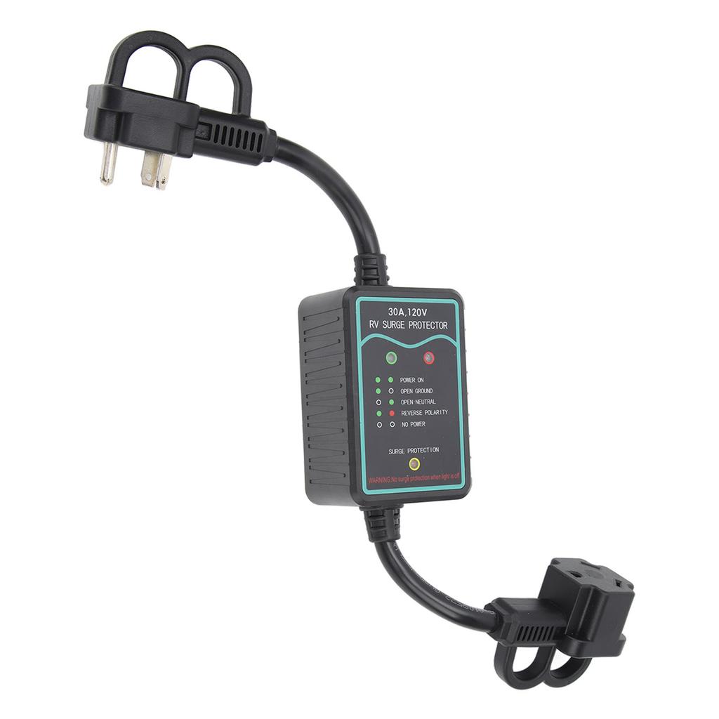 30A 120V RV Surge Protector 2100J Weatherproof Heat Insulation Circuit Analyzer Guard Device for Cam