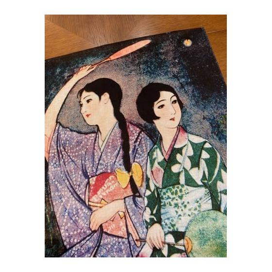 Ukiyo-e Tenugui by Shigeru Sudo - Firefly Catching - 100% Cotton - Premium Japanese Tenugui Fabric (Tokuoka) - Reactive Dyeing (Nassen Print)