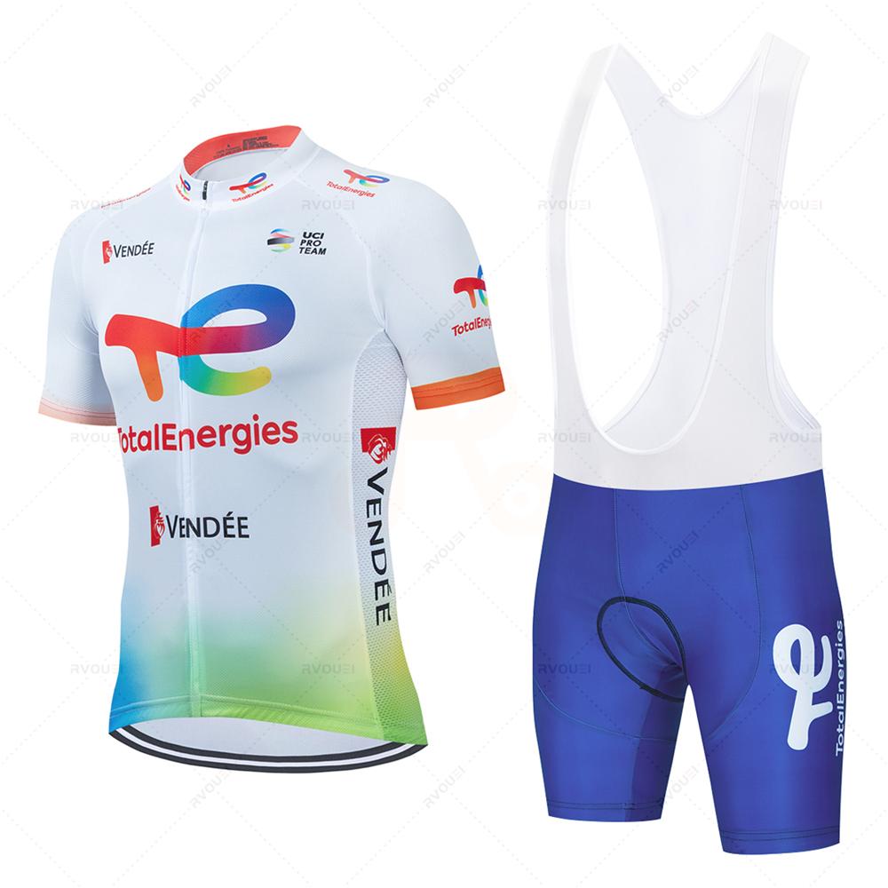 Total Energies Radtrikot Set Sommer Kurzarm Atmungsaktiv Fahrrad Herren Fahrradkleidung Maillot Ropa Ciclismo Uniform Anzug