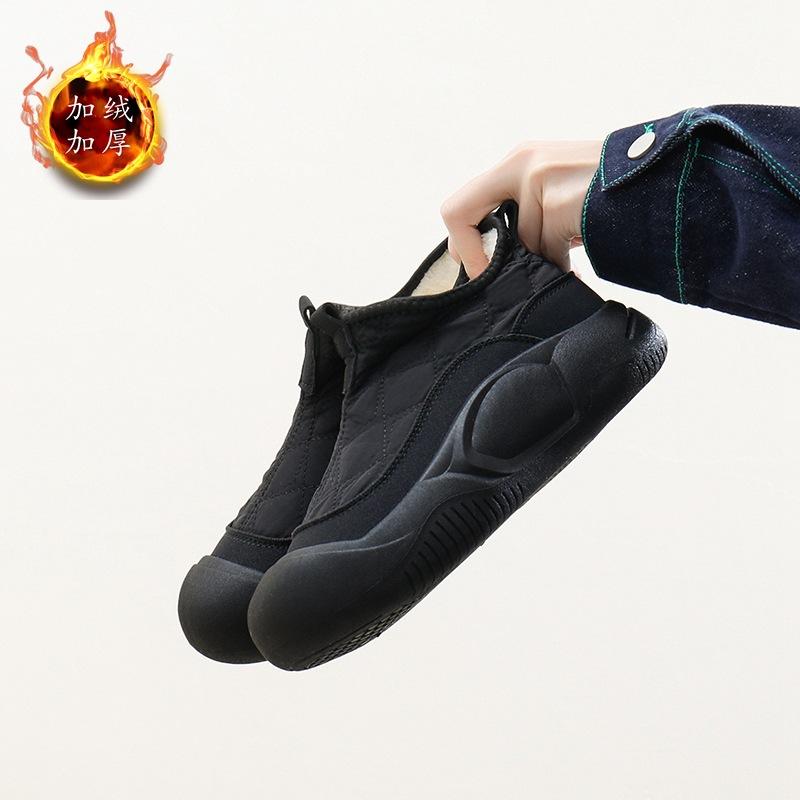 

Женская обувь из хлопка, зимняя обувь 2024 года, бархатные универсальные женские студенческие ботинки, теплые, на платформе, повседневные зимние ботинки XW5811 39 чёрный