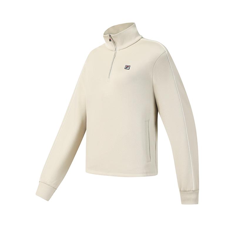 Fila Теннисная мода Классический Минималистичный Ретро Спортивный Повседневный Универсальный Удобный Свободный Свитшот с Полумолнией Женский свитшот Абрикосовый A11W613207FBG 2XL