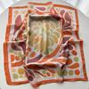 Luxury Square Scarf For Women Ladies Hijab Color Print Neckerchief Bandanas Summer Soft Stain Elegant Faux Silk Scarves Shawl