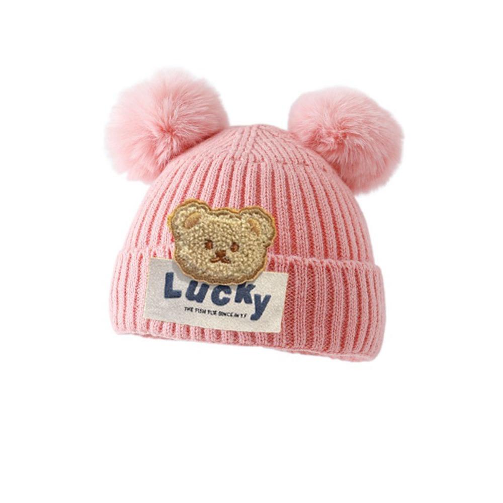 Winter Baby Beanies with Pop Warm Children Earmuffs Cap Cute Newborn Ear Protection Hat