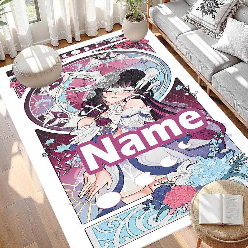 Custom Name Personalized Genshin Impact Print Carpet, Versatile Home Decor Rug, for Playroom, Apartment, Balcony, Entryway, Hallway Gift