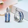 Red Corundum Stud Earrings Luxury Fashion Gemstone Setting Blue Spinel Earrings for Women