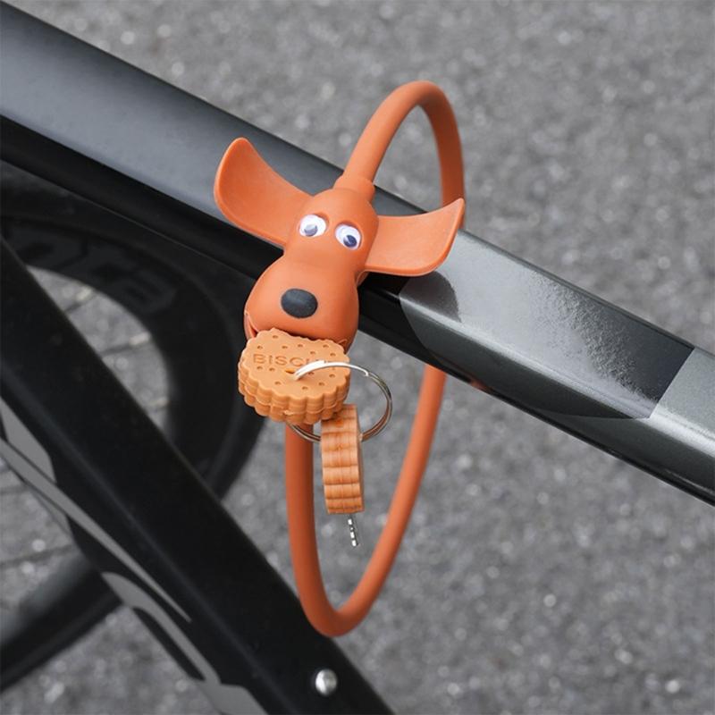 Light Weight Antitheft Portable Bicycles Lock Creative Biscuits Dog Road Bike Rings Lock Cycling Accessories