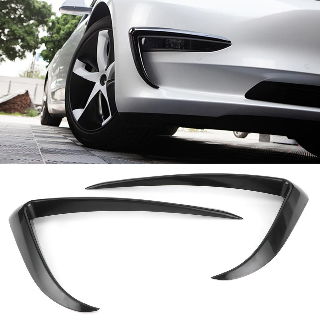 Front Foglight Eyebrow Eyelids Cover Trim Auto Car Accessories Fit for Tesla Model 3Black