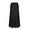 Women's Fashion Color Elastic Waist Skirt Loose Casual High Waist Tie Long Skirt