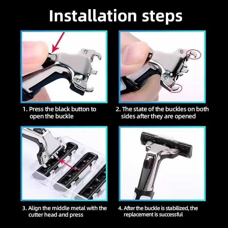 Universal Two-layer Manual Razor, Beard Knife, Double-blade Blade, Men's Shaving, Beard Knife