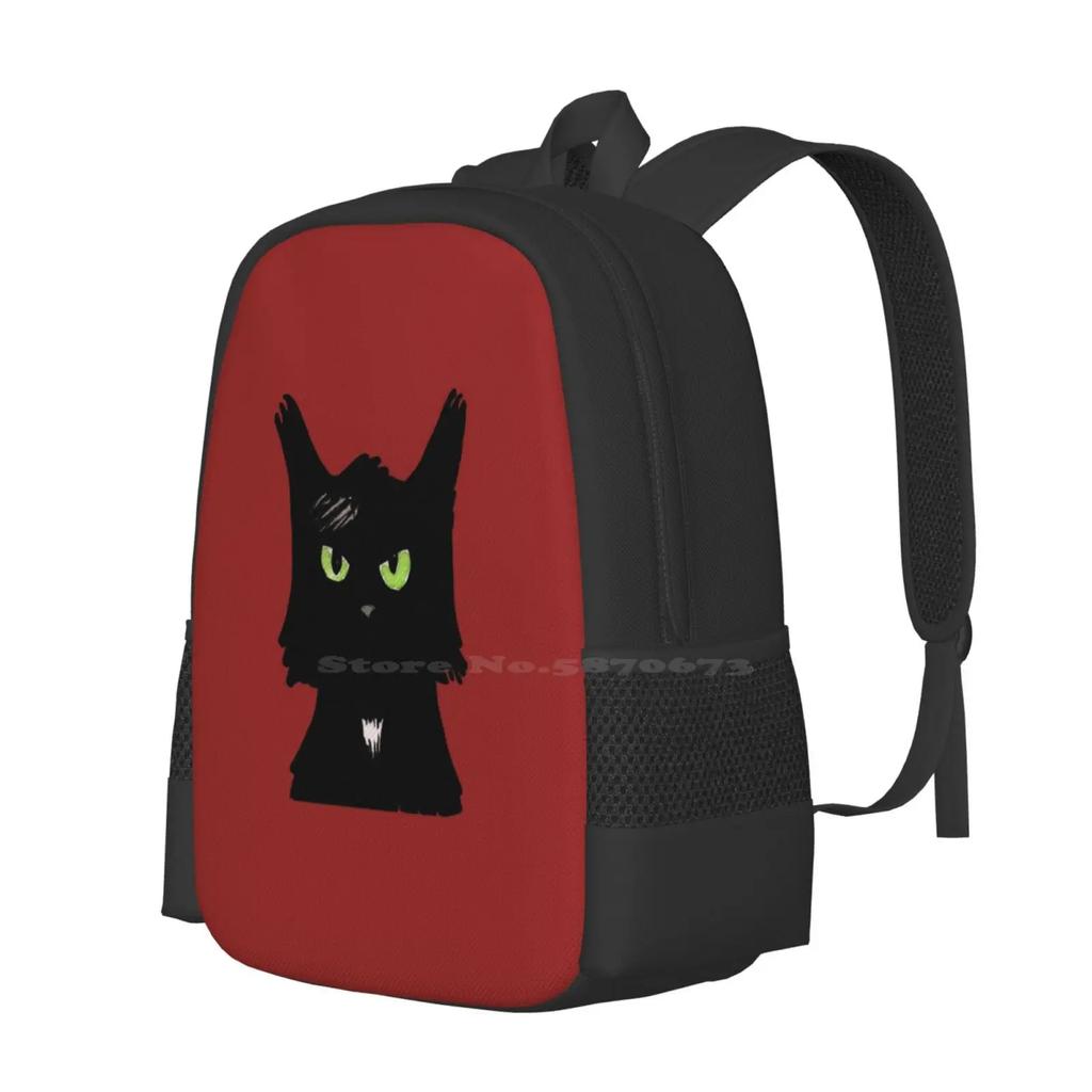 Glückskatze Tasche Rucksack Für Männer Frauen Mädchen Teenager Schwarze Katze Glückskatze Tiere Schwarzes Tintenporträt