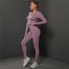 Traje de encaje perfecto para mujer, conjunto de Yoga, chándal de gimnasio de cintura alta, mallas con fruncido en la parte de atrás, ropa deportiva