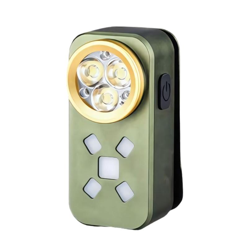 Small Clip On Flashlight Featuring 7 Lighting Modes 500 Units Brightness And Magnetic Base For Car Motorcycle Outdoor Use