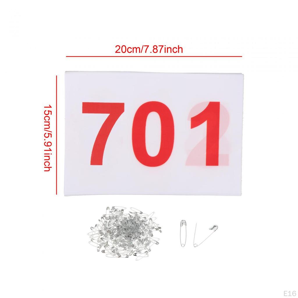 100 Pack Lightweight Numbered Race Bibs for Sports, Reliable Athletes,