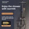 Household Digital Display Constant Temperature Shower System Bathroom Booster Nozzle Shower Spray Kit Copper Shower Set