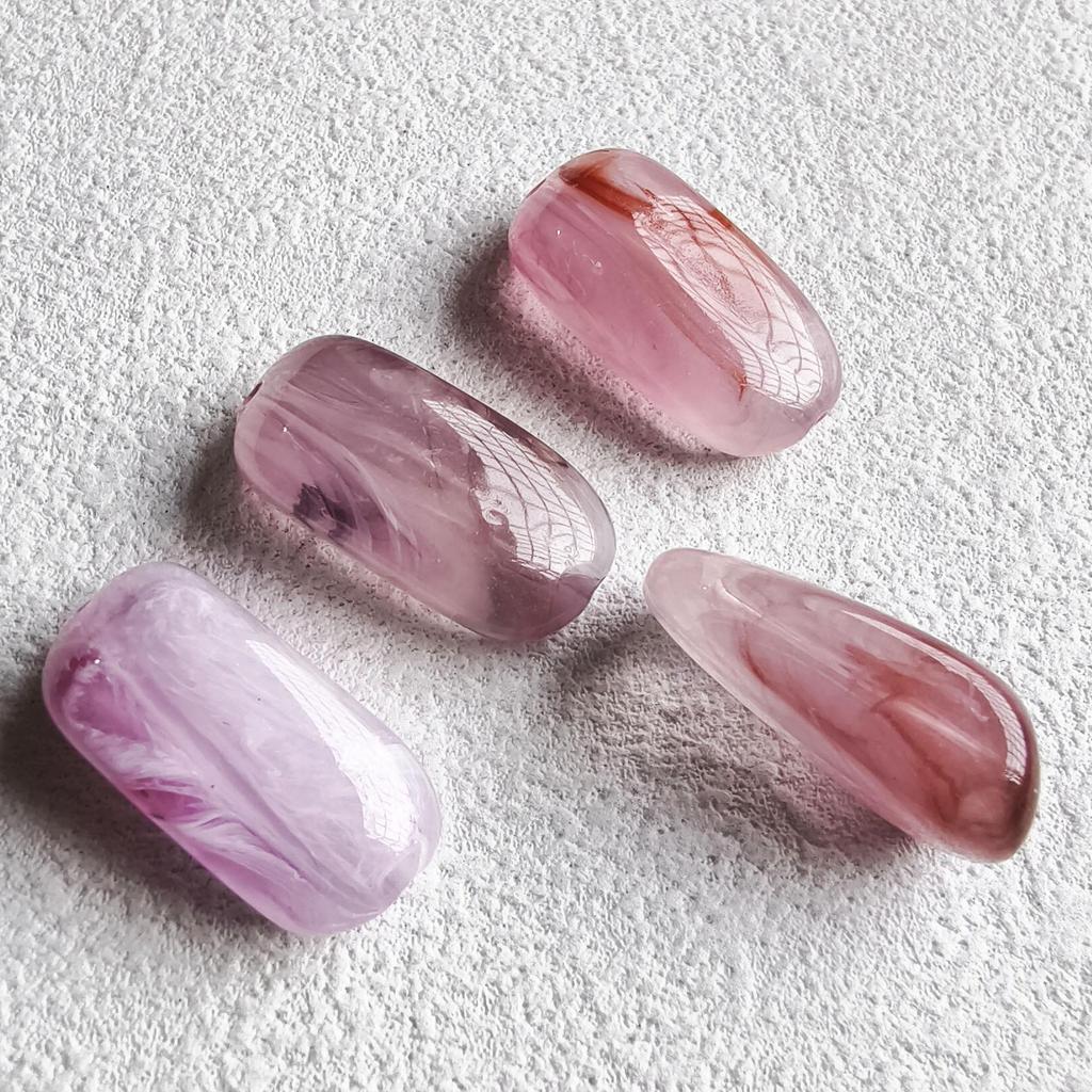 Irregular Long Acrylic Transparent Colored Stone Beads for DIY Jewelry Making