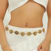 Retro Ethnic Style Women'S Metal Waist Chain Accessories Bohemian Decorative Circle Heart Carved Chain Belt
