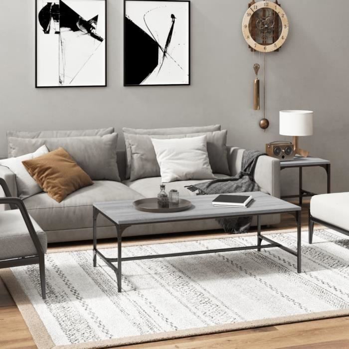 VidaXL Table basse Sonoma gris 80x50x35 cm Bois d'ingénierie 819395