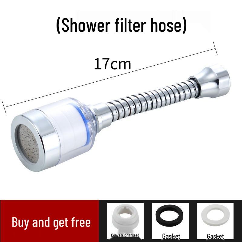 360° Rotating Splash-Proof Shower Head with Built-in Water Purifier and Pressure Booster