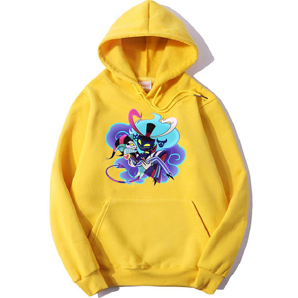 Anime potisk s kapucí Helluva Boss Pohodlné mikiny manga Kreslený potisk Roztomilé oblečení s kapucí Sudaderas Harajuku Kawaii Hoody