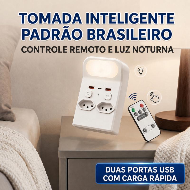 Brazilian Standard Type N Wall Outlet Adapter Energy Saving Remote Control Night Light for Household Use