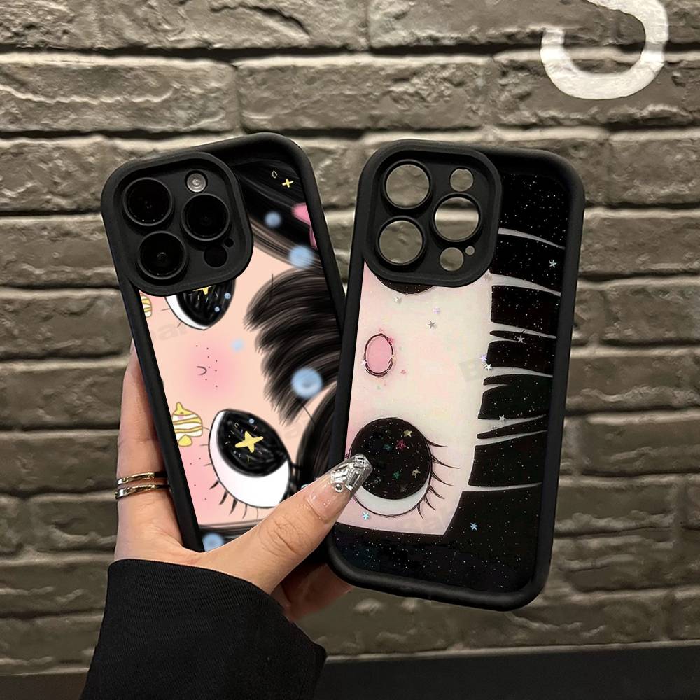 BIG EYES COMIC GIRL Phone Case For IPhone 17 16 15 14 13 12 11 Air Plus Pro Max Soft Back Cover