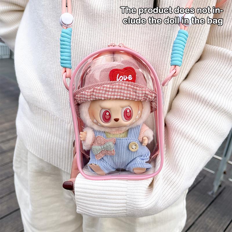 Clear Crossbody Labubu Doll Bag Protective Cover Doll Hanging Bag Doll Walk Bag