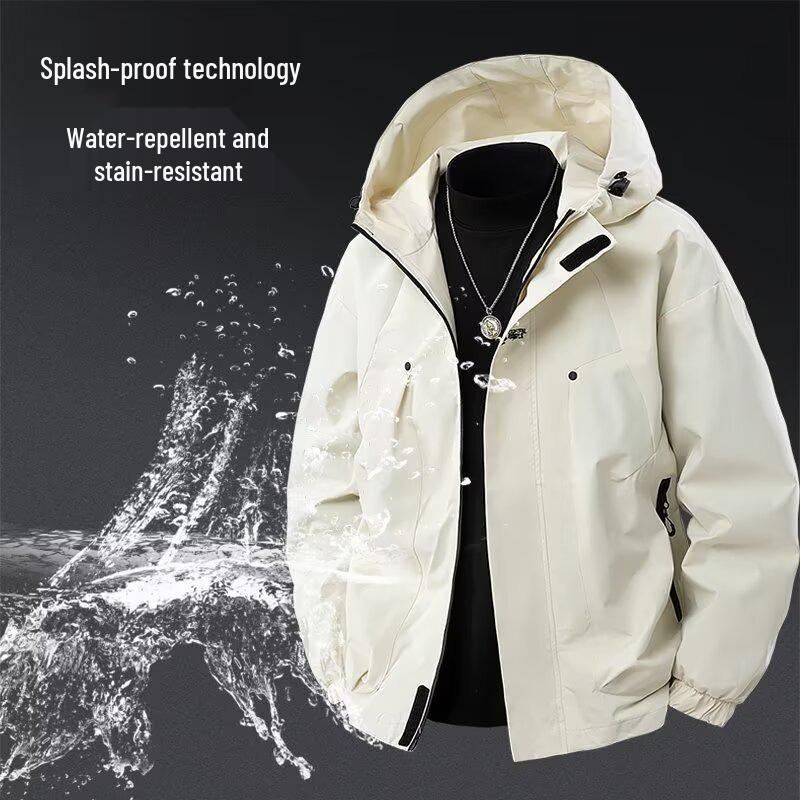 Men's Windproof Waterproof Stain-Resistant Mountaineering Jacket - Outdoor Spring/Autumn Casual Workwear for Climbing