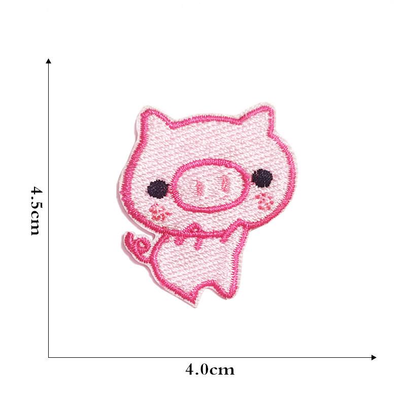 Cute Pink Pig Cartoon Embroidery Logo Patch for Clothing