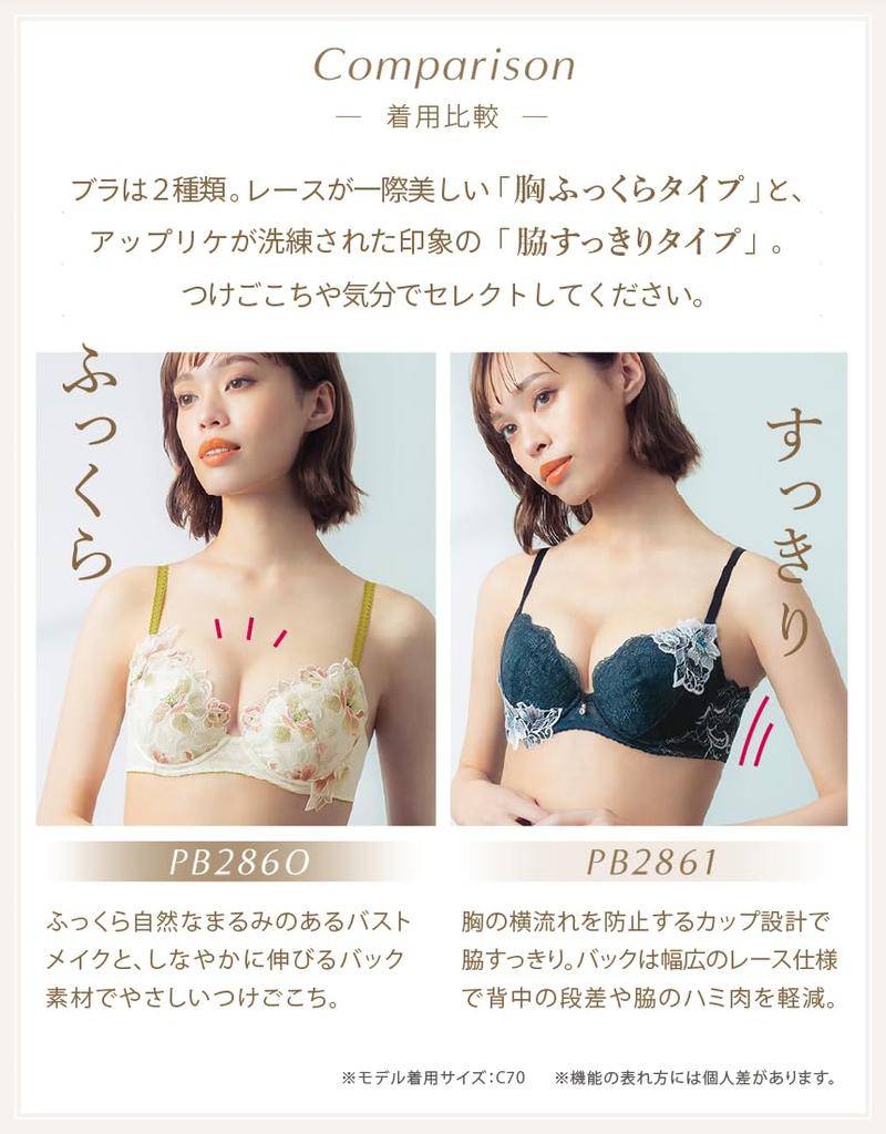 Wing Lesiage Slimming Slimming Bra PB2861 SP E70 Wing/Wacoal Bra, Underarms, Back, [2860 Series]