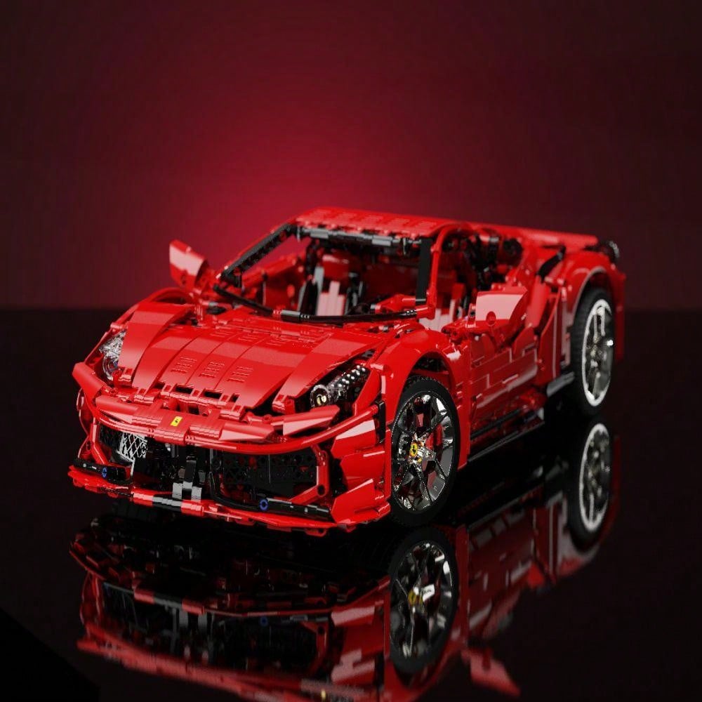 

3380PCS Red Supercar Building Blocks Assembled Model Children s Car Assembled Toys Boys Birthday Gift Christmas Gift