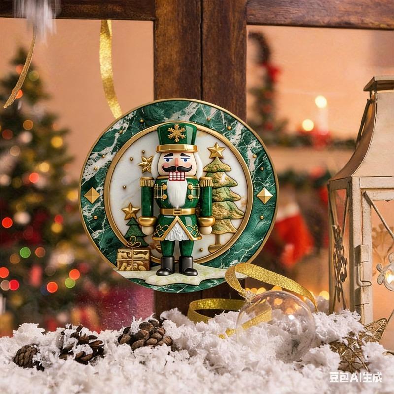 2D Flache Weihnachtsnussknacker Acryl Dekoration Schild, Feiertagsgeschenk, Hausdekorationsschild zum Aufhängen Wandkunst Dekorative Gartendekoration für Zimmer Türschild