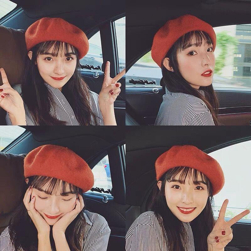 Wool Beret for Ladies Korean Style Autumn and Winter Warm  Thin and Breathable  Japanese Painter's Hat  Octagonal Hat