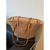 Beach Vacation Bag Women's 2025 New Popular Woven Shoulder Bag Large Capacity Tote Bag Commuter Straw Bag